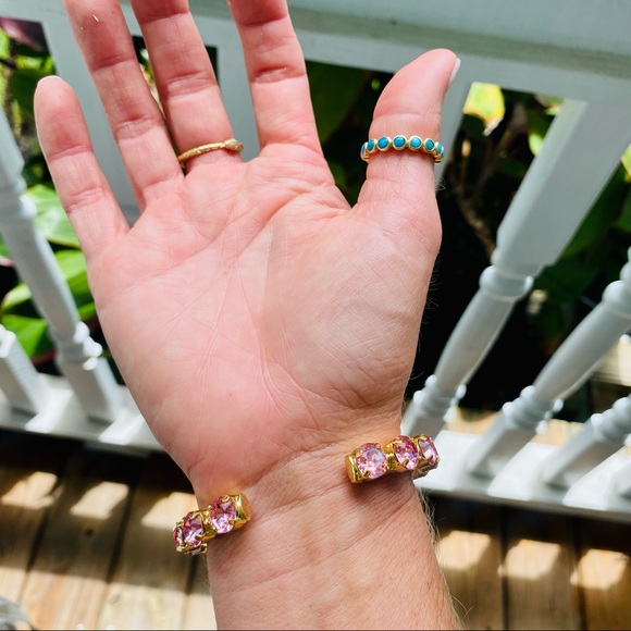 Sorrelli Riveting Romance Cuff Bracelet in pink and gold NWT - Picture 6 of 17